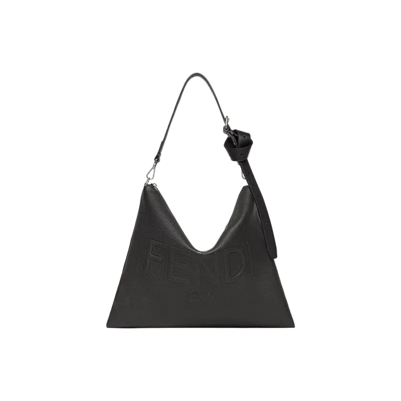 FENDI Calfskin Shoulder Bag Crossbody Bag Handbag Men's Black-0