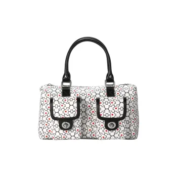 Disney Polyurethane Satchel Bag Handbag Women's Black White