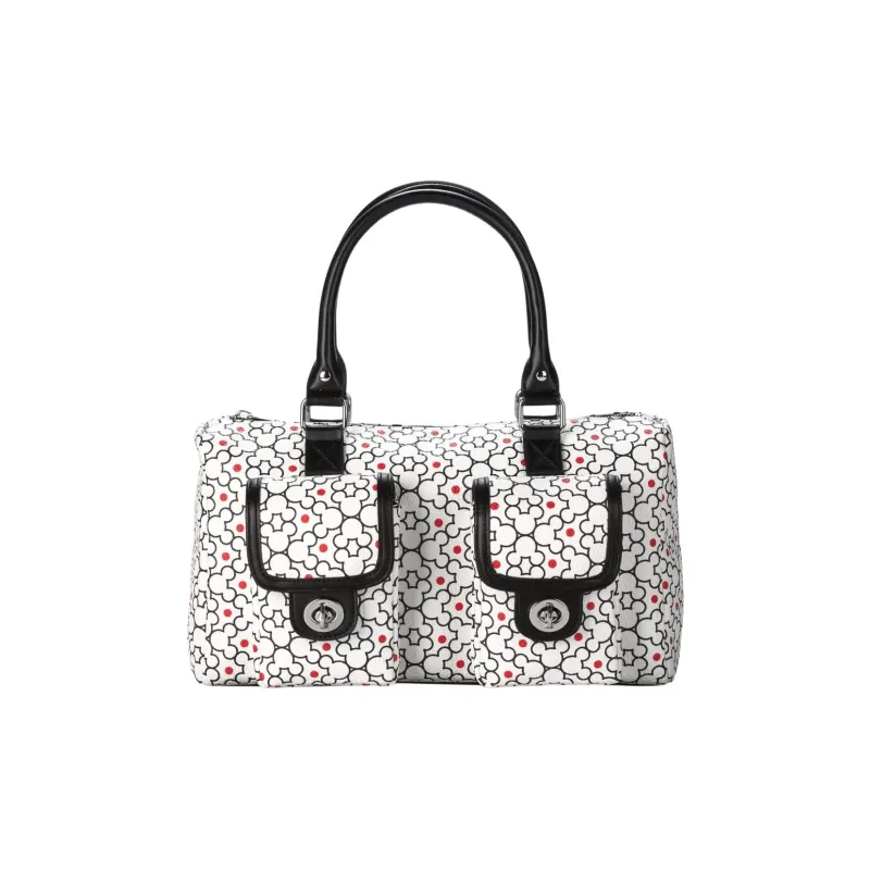 Disney Polyurethane Satchel Bag Handbag Women's Black White-0