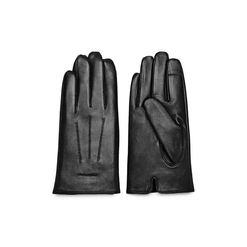 PIERRE CARDIN Sheepskin Gloves Men's Black-2