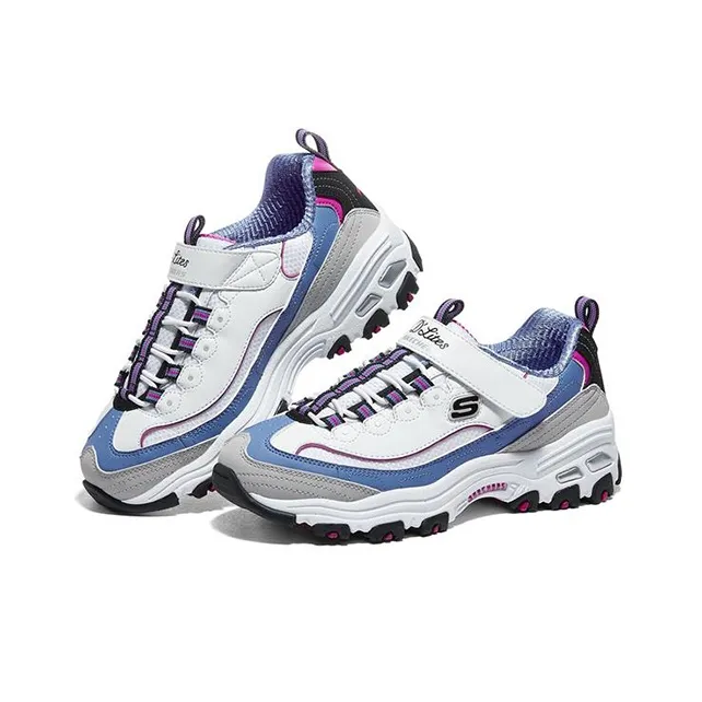 Skechers D'LITES Series Cushioning, Slip Resistant, And Abrasion Resistant Kids Lifestyle Shoes Blue White Teenagers-2
