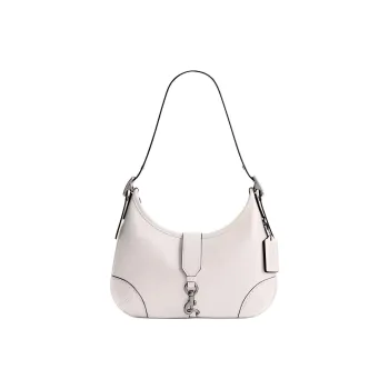 COACH Hamptons Leather Hobo Bag Handbag Shoulder Bag Large Size Women's Chalk White
