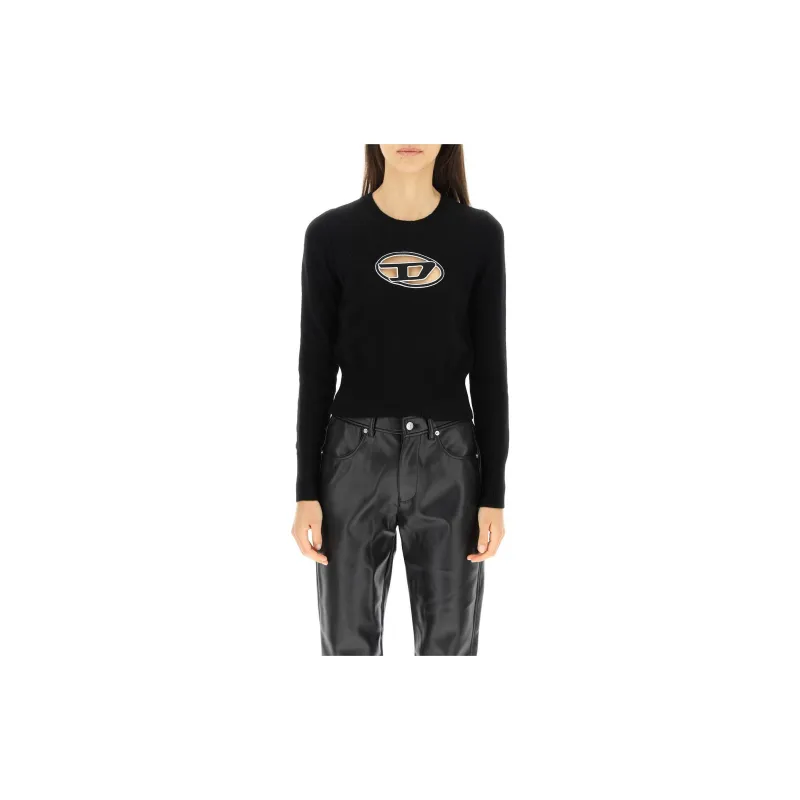 DIESEL OVAL D Series Sweaters Women's Black-1