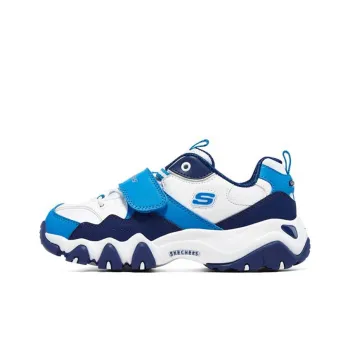 Skechers Kids Slip Resistant Cushioning Abrasion Resistant Low Top Kids Lifestyle Shoes White Blue Kids'