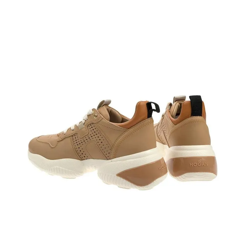 HOGAN Interaction Abrasion Resistant Low Top Casual Shoes Women's Brown-2