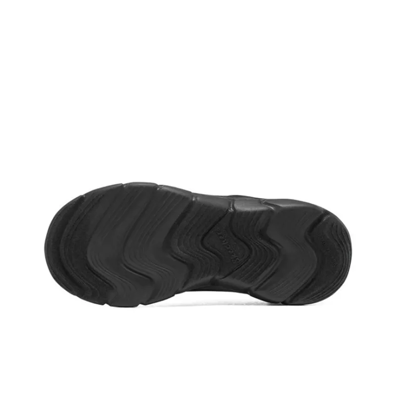 Skechers Dynamic Tread Anti Slip Wear Resistant Kids Lifestyle Shoes Black Teenagers-4