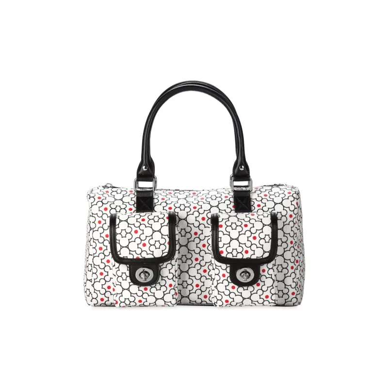 Disney Polyurethane Satchel Bag Handbag Women's Black White-2