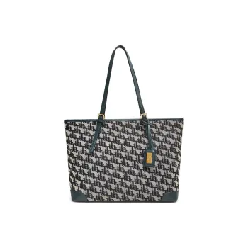 Tata Fabric Shoulder Bag Medium Size Women's Blue & Gray & Green/Blue & Black & Black