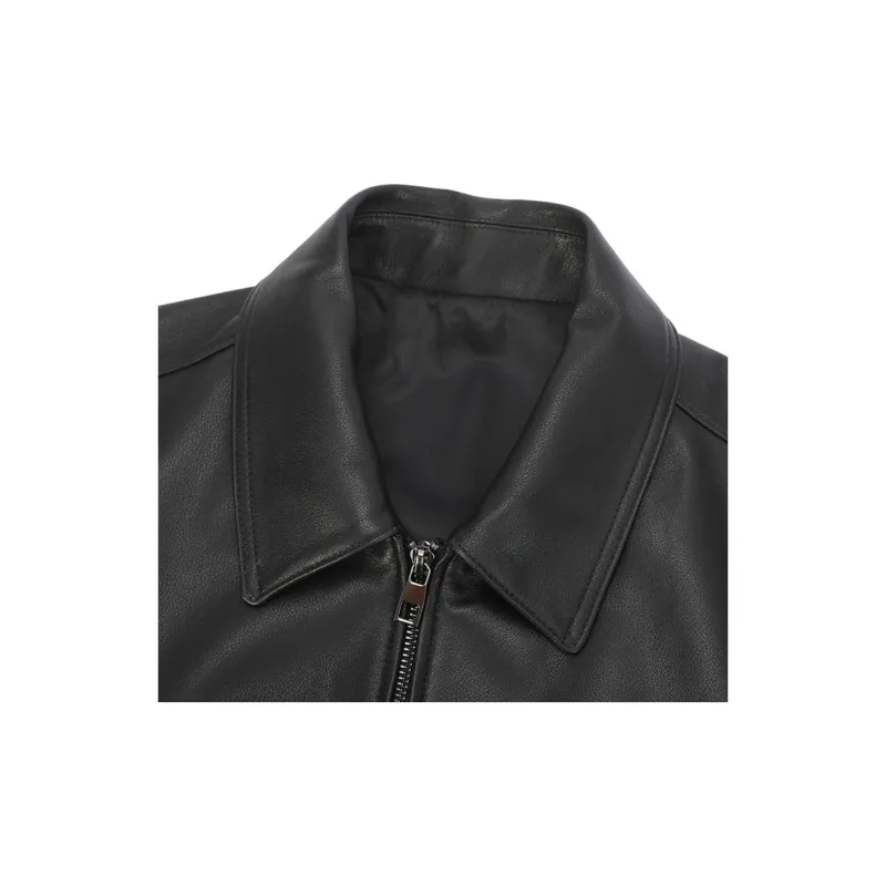 DAVID NAMAN Leather Jacket Men's Black-3
