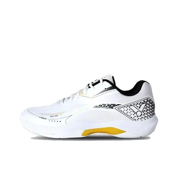 VICTOR Anti Slip Wear Resistant Low Top Badminton Shoes Unisex White Gold
