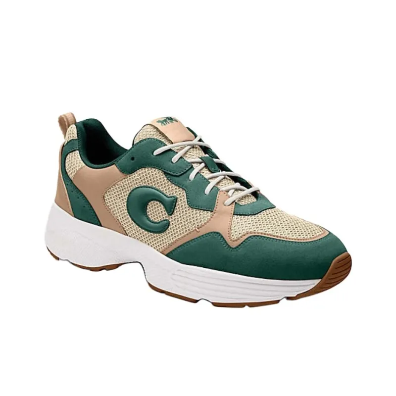 COACH Low Top Casual Shoes Men's Green-2