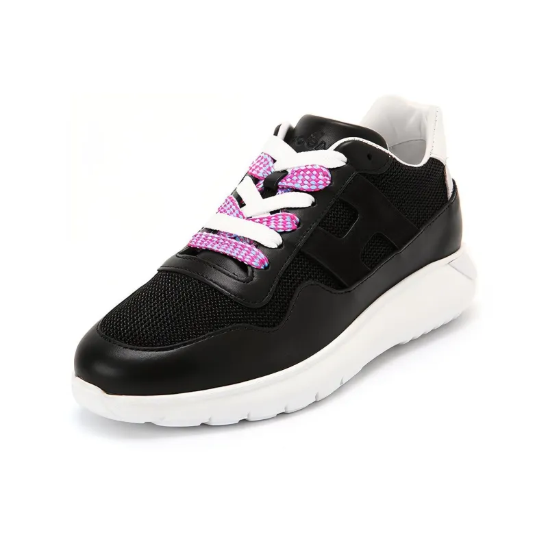 HOGAN ICUBE Cushioned Slip Resistant Lightweight Height Increasing Low Top Casual Shoes Women's Black-1