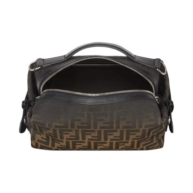 FENDI Calfskin Shoulder Bag Crossbody Bag Handbag Small Size Men's Brown-3