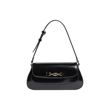SAM EDELMAN Leather Handbag Shoulder Bag Medium Size Women's Black