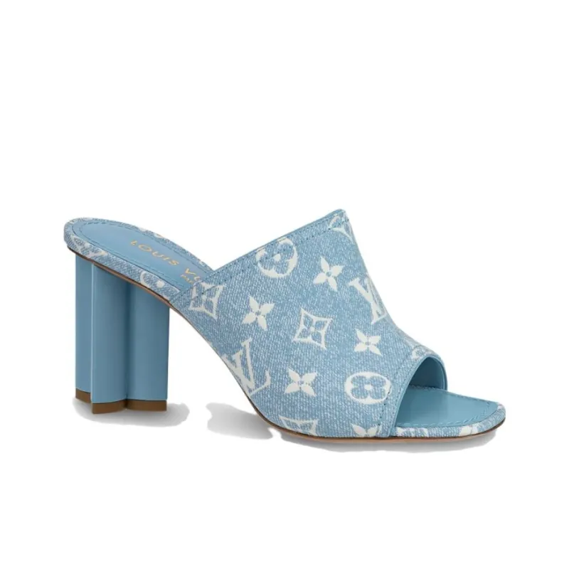LOUIS VUITTON Silhouette Slide Slippers Women's Blue-1