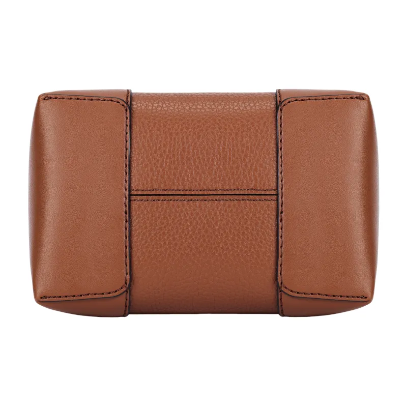 MICHAEL KORS Litchi Grain Leather Bucket Bag, Shoulder Bag, Crossbody Bag, Handbag Trumpets Women's Brown-5