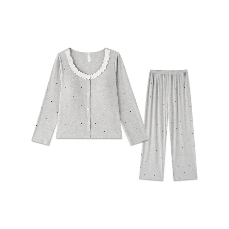 Maultiay Pajama Set Women's Mist Gray-0
