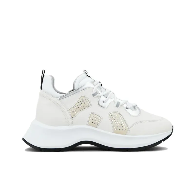 HOGAN H585 Cushioning Anti Slip And Wear Resistant Coverage Low Top Casual Shoes Women's White-1