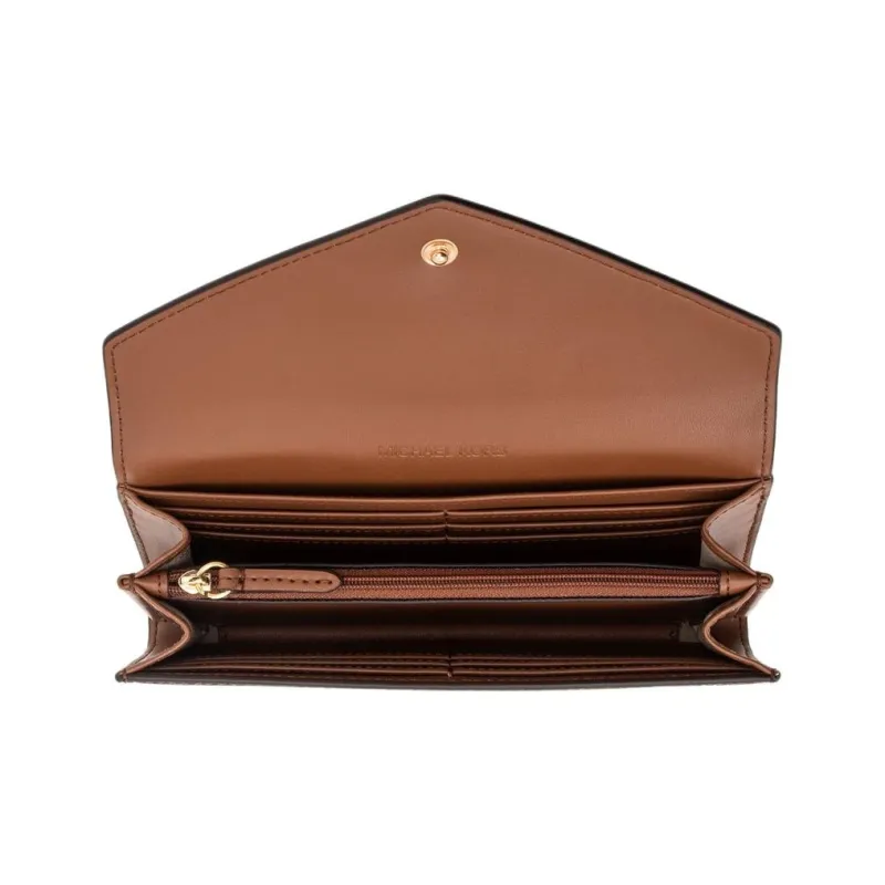 MICHAEL KORS Jet Set Travel Coated Canvas Wallet Large Size Women's Brown-1