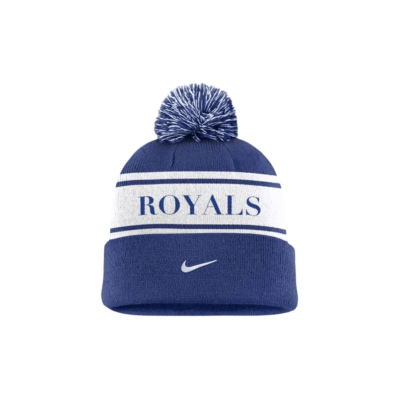 Nike Kansas City S Team Stripe Peak Men's Nike Mlb Cuffed Pom Beanie-1