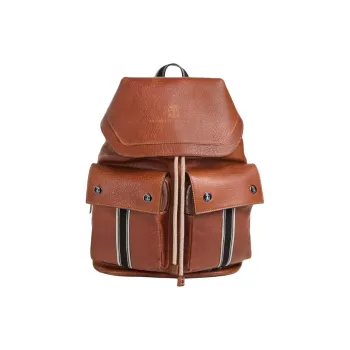 Brunello Cucinelli Grained Calfskin Backpack Kids' Brown