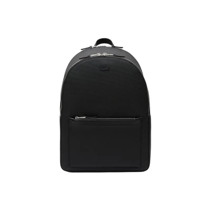 LACOSTE Cow Split Leather Backpack Men's Black-0