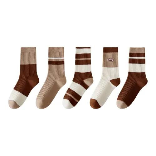 MIIOW Mid-Calf Socks Women's 5 Pack Mixed Color