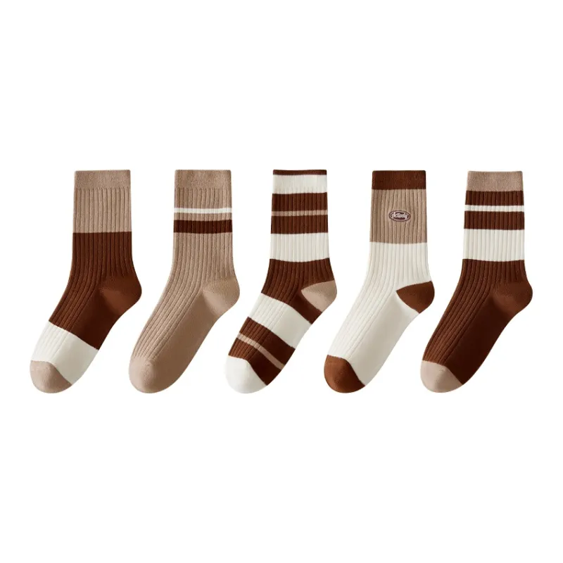 MIIOW Mid-Calf Socks Women's 5 Pack Mixed Color-0
