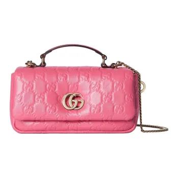 GUCCI Loose Leather Crossbody One Shoulder Handbags Mini Women's Pink