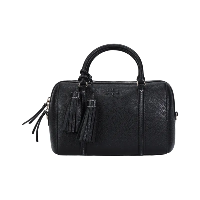 TORY BURCH Thea Leather Boston Bag Shoulder Bag Crossbody Bag Handbag Small Size Women's Black-0