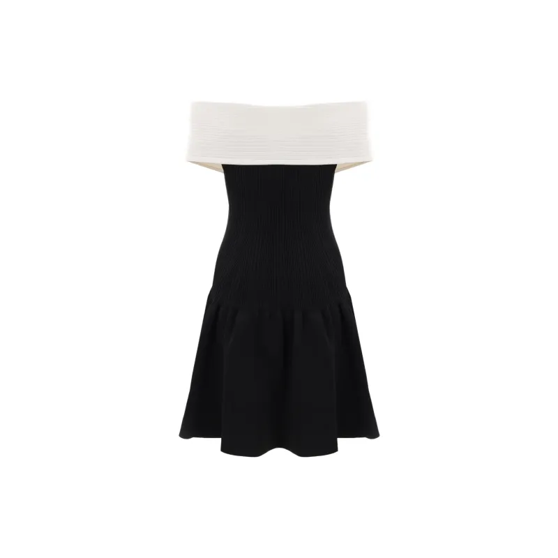 Self portrait Knitted Bow Mini Dress-1