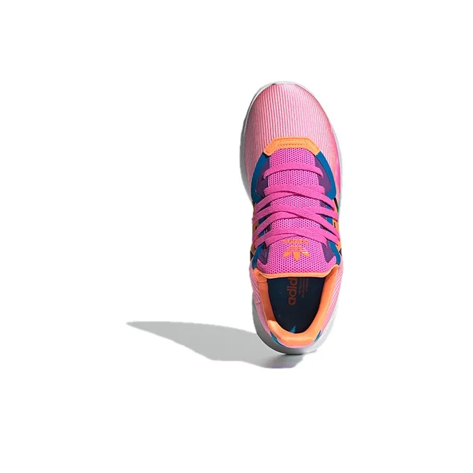 Adidas Originals Flex Collection J Abrasion Resistant Low Top Kids Lifestyle Shoes Pink Blue Teenagers-4
