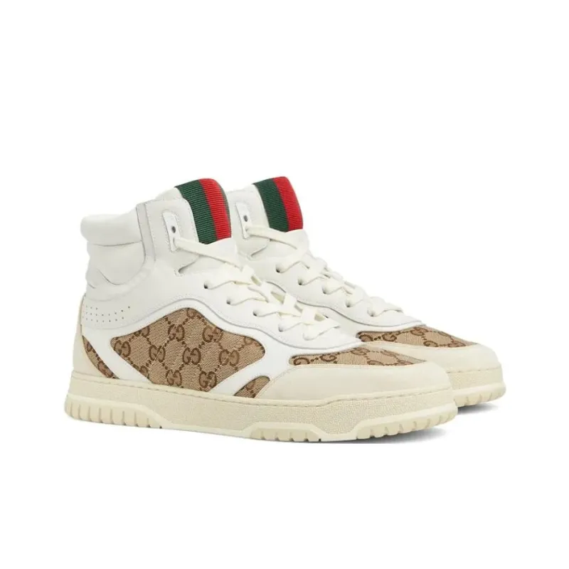GUCCI Re-Web High-Top Casual Shoes Men's Dark Brown-2
