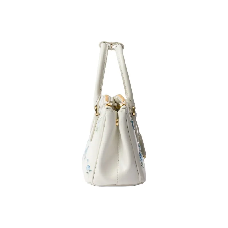 PRADA Galleria Killer Bag Shiny Leather Shoulder Bag Crossbody Bag Handbag Mini Women's White-3