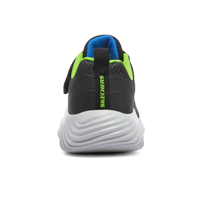 Skechers Slip Resistant Cushioning Abrasion Resistant Low Top Kids Lifestyle Shoes Black Blue Teenagers-4