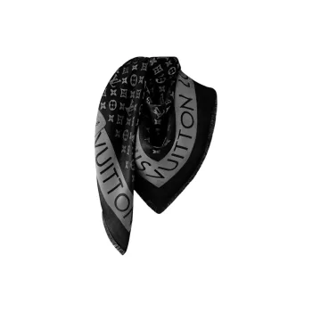 LOUIS VUITTON Silk Shawls Unisex Black
