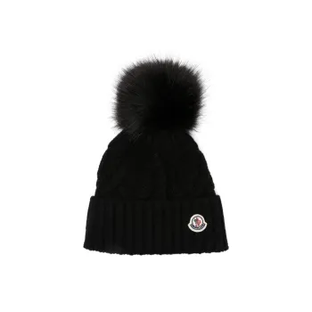 Moncler Pom Pom Embellished Knitted Beanie