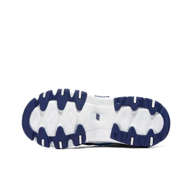 Skechers Kids Abrasion Resistant Support Slip Resistant Low Top Kids Lifestyle Shoes White Blue Kids'-4