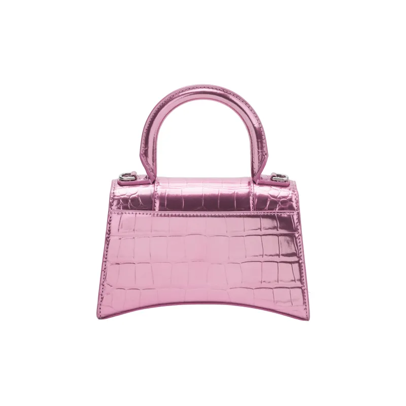 Balenciaga Hourglass Calfskin Hourglass Bag, Shoulder Bag, Crossbody Bag, Handbag Extra Small Women's Pink-5
