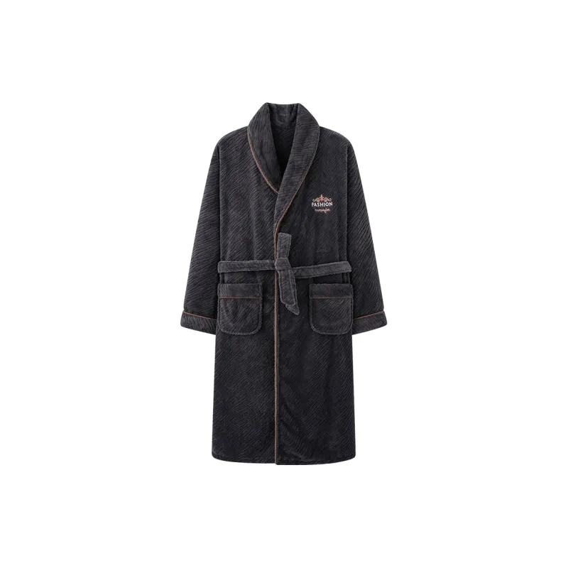 Mulong Family Pajama Robe Men's Dark Gray-0