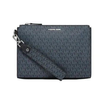 MICHAEL KORS Hudson Cow Leather Clutch Large Size Men's Marine Blue