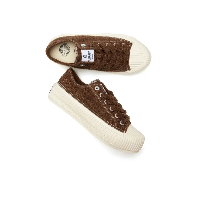 Excelsior Canvas Shoes Unisex Low Top Light Gray/Black/Dark Brown/Ecru/Pink-12