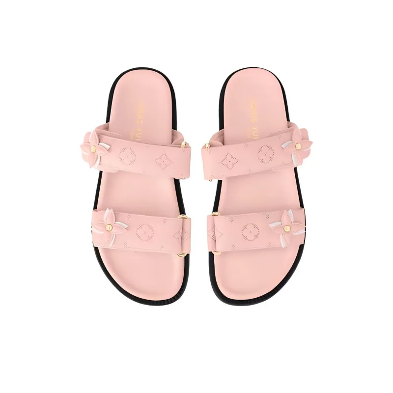 LOUIS VUITTON Sunset Slide Slippers Women's Pink-3