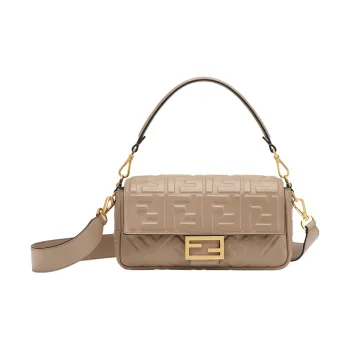 FENDI Baguette Sheepskin Shoulder Bag, Crossbody Bag, Handbag Medium Size Women's Gray