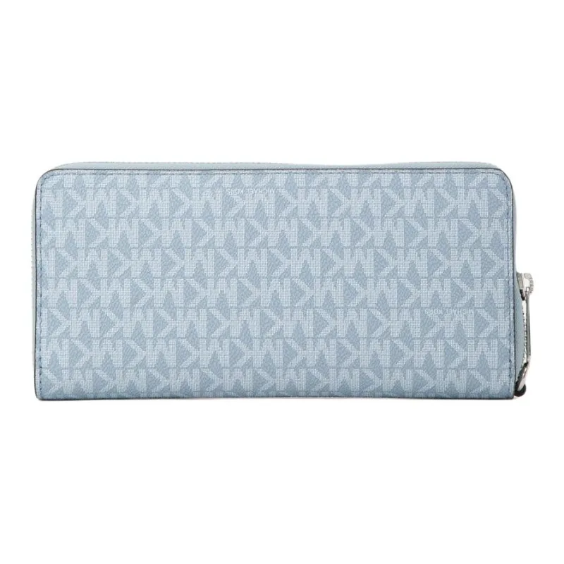 MICHAEL KORS Jet Set Travel Coated Canvas Wallet Large Size Women's Light Blue-1