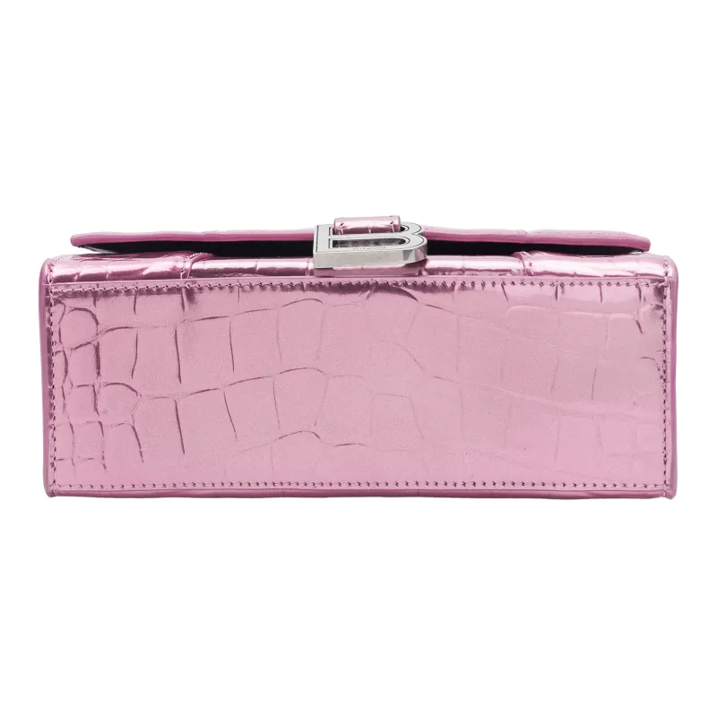 Balenciaga Hourglass Calfskin Hourglass Bag, Shoulder Bag, Crossbody Bag, Handbag Extra Small Women's Pink-6