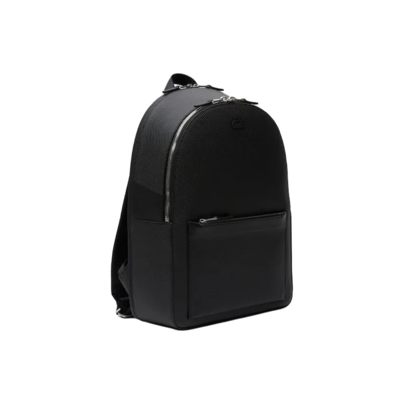 LACOSTE Cow Split Leather Backpack Men's Black-1