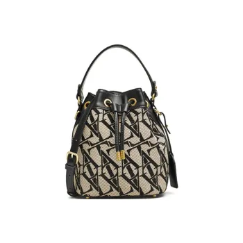 Tata Fabric One Shoulder Handbag Trumpets Women's Beige/Black