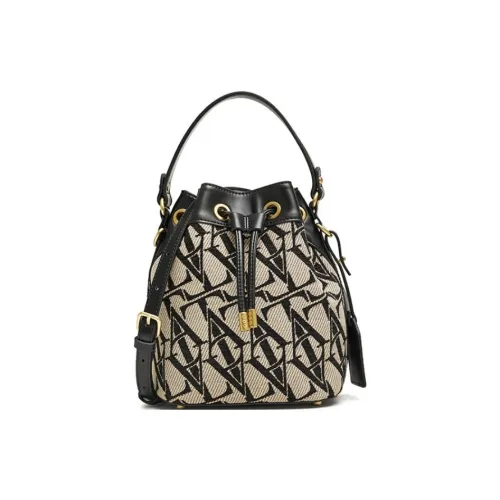Tata Fabric One Shoulder Handbag Trumpets Women's Beige/Black