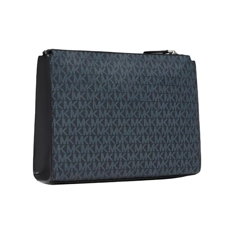 MICHAEL KORS Hudson Cow Leather Clutch Large Size Men's Marine Blue-1